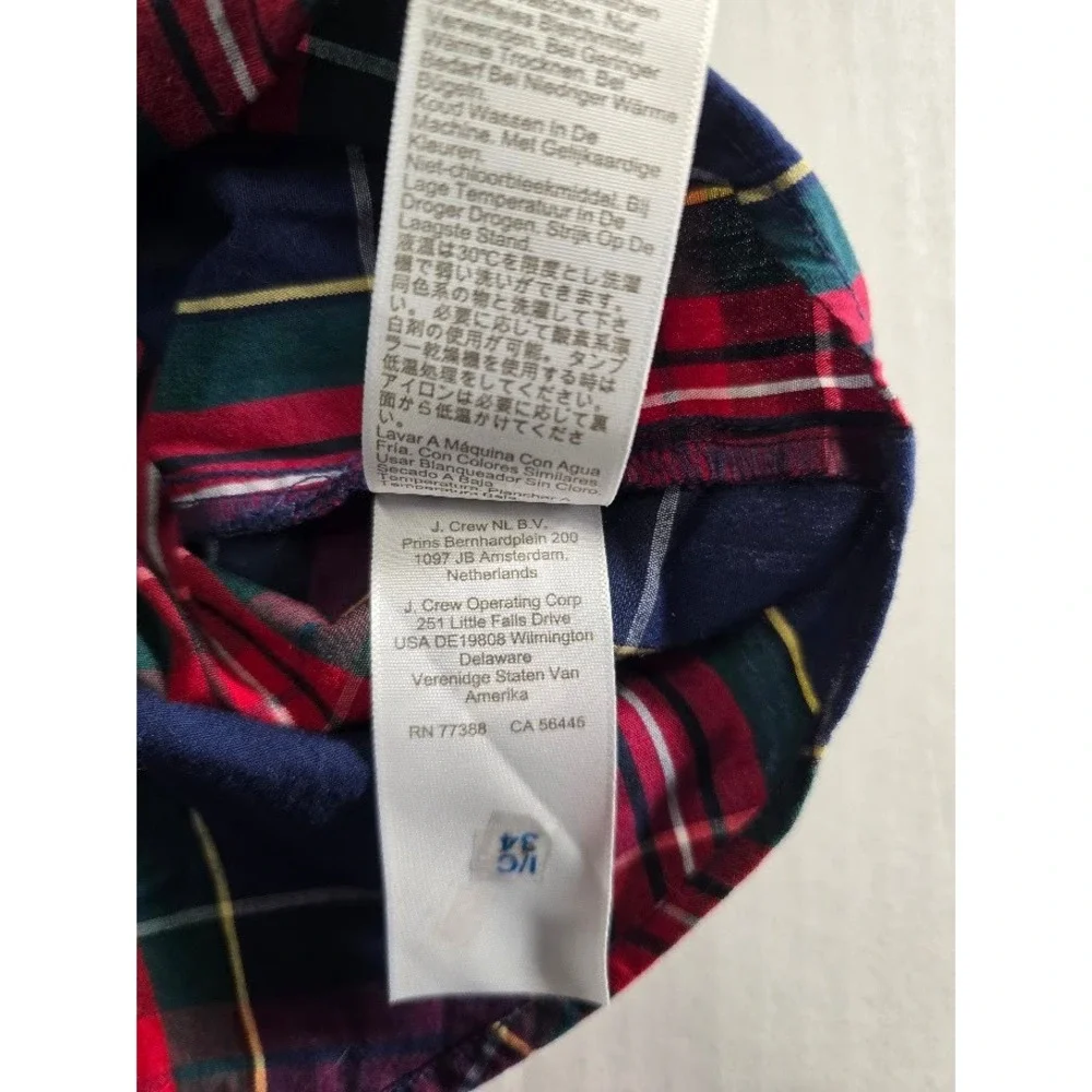 J. Crew Men's Large Plaid Button Down Shirt Long Sleeve Red Green Blue‎ Casual